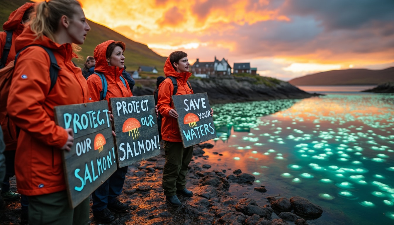 découvrez comment des militants écossais s'attaquent à la menace croissante des méduses sur les fermes salmonicoles. découvrez les mesures urgentes qu'ils réclament pour protéger cette industrie vitale et préserver l'écosystème marin.