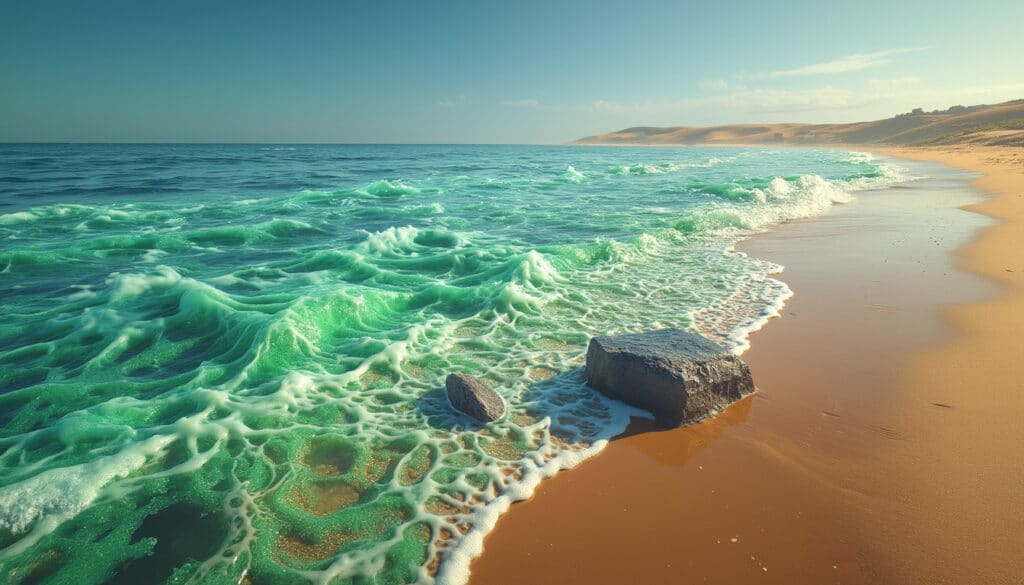 découvrez le phénomène intrigant d'une mousse mystérieuse sur les plages d'australie du sud, causée par une prolifération de minuscules algues toxiques. explorez les implications environnementales et la santé publique de ce phénomène naturel fascinant.
