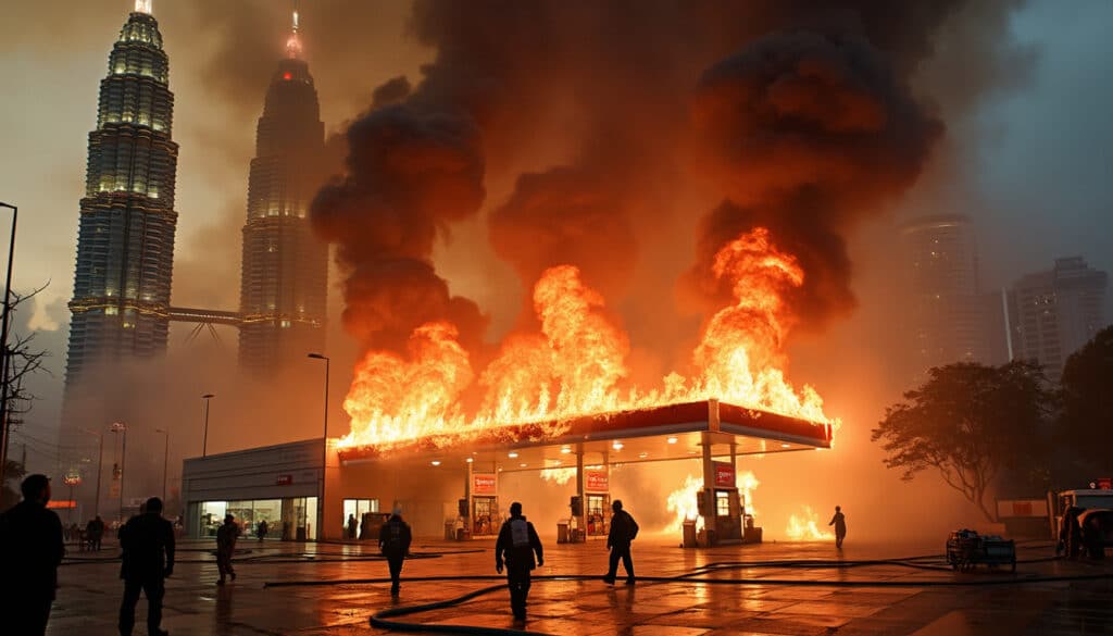 un incendie majeur a éclaté près de kuala lumpur suite à une explosion de gaz, provoquant une importante mobilisation des secours et soulignant les risques liés aux installations gaz. suivez l'actualité pour des mises à jour sur la situation.