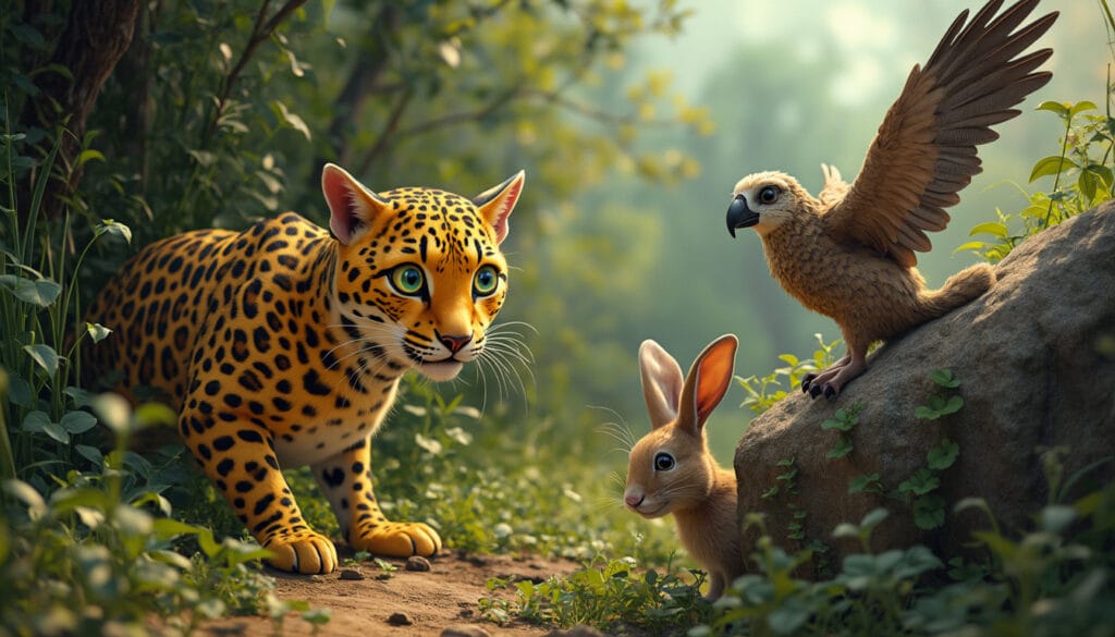 découvrez l'aventure fascinante d'une semaine immersive dans la faune, où un chat léopard élégant, une marionnette de vautour espiègle et un lièvre joueur se lancent dans un amusant jeu de cache-cache. plongez dans un monde où la nature s'anime et les rencontres inattendues font éclore des histoires inoubliables.