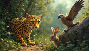 découvrez l'aventure fascinante d'une semaine immersive dans la faune, où un chat léopard élégant, une marionnette de vautour espiègle et un lièvre joueur se lancent dans un amusant jeu de cache-cache. plongez dans un monde où la nature s'anime et les rencontres inattendues font éclore des histoires inoubliables.
