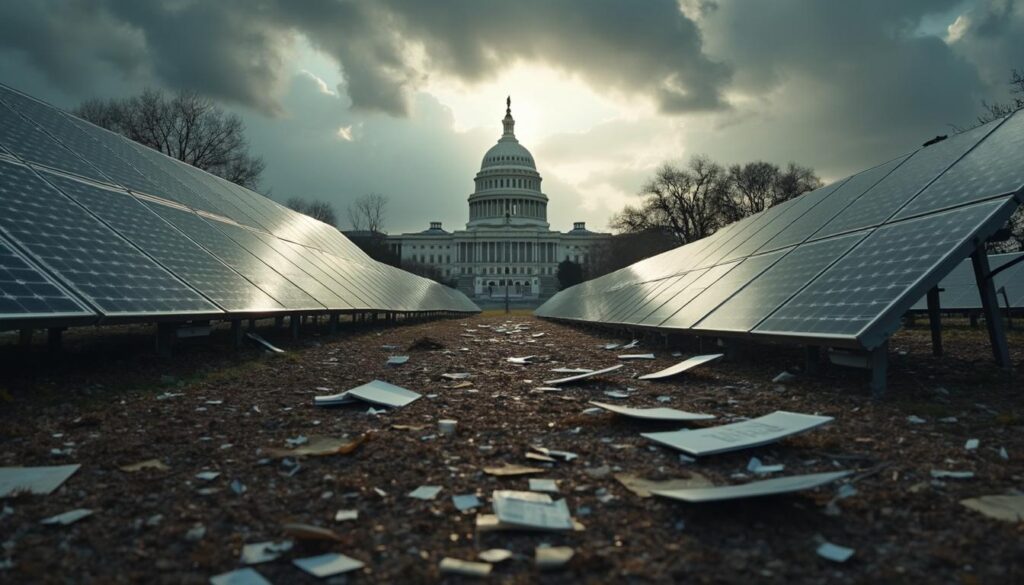 découvrez comment la réduction du financement des énergies vertes par le congrès impacte le secteur solaire, entraînant un nombre croissant de faillites. analyse des enjeux économiques et environnementaux liés à cette crise.