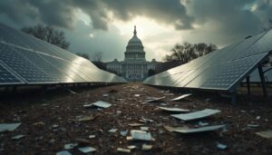 découvrez comment la réduction du financement des énergies vertes par le congrès impacte le secteur solaire, entraînant un nombre croissant de faillites. analyse des enjeux économiques et environnementaux liés à cette crise.