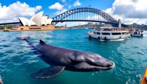 découvrez la fascinante rencontre d'une baleine à bosse curieuse et détendue qui perturbe la circulation des ferries et des bateaux dans le port de sydney. une expérience unique au cœur de la nature marine fascinante de l'australie.
